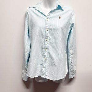 Ralph Lauren Slim Fit Blue Striped Button Shirt